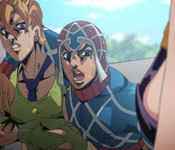 staring at trish's cleavage